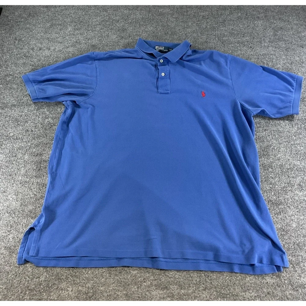 Polo Ralph Lauren 2XLT Tall Blue Polo Shirt 100% Cotton Big & Tall Pony Logo